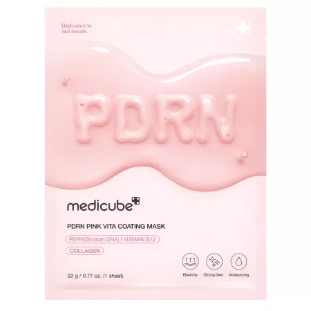 Medicube – PDRN Pink Vita Coating Mask – Sheet Mask with PDRN and Collagen – 22g