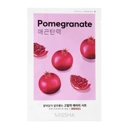 Missha – Airy Fit Sheet Mask – Pomegranate – Nostiprinošā auduma maska ar granātābolu – 19g