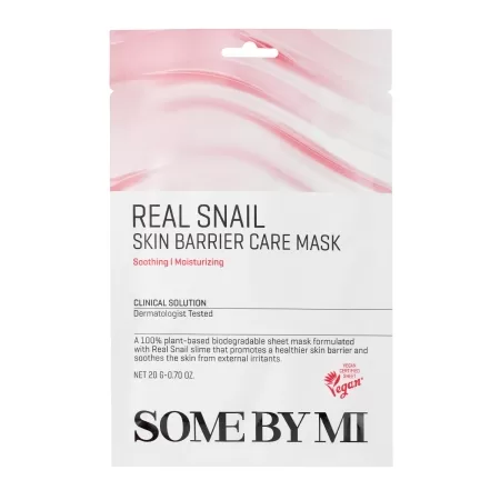 Some By Mi – Real Snail Skin Barrier Care Mask – Stiprinoša auduma maska ar gliemežvāka mucīnu – 20g